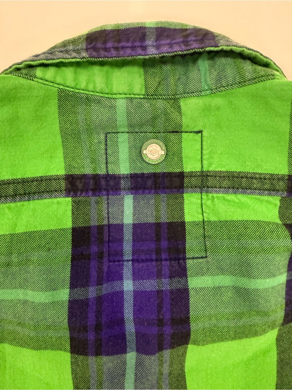 Superdry Men’s Green & Navy Plaid Button-Down Shirt - Picture 7 of 8